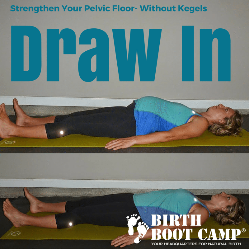 Draw in exercise to strengthen the pelvic floor